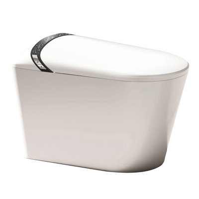 Toilette intelligente avec conception allongée, bidet intégré, ouverture / fermeture automatique du siège, activation du coup de pied, chasse d'eau écoénergétique de 1,28 po, affichage à DEL et séchage à l'air chaud pour la commodité de la sall
