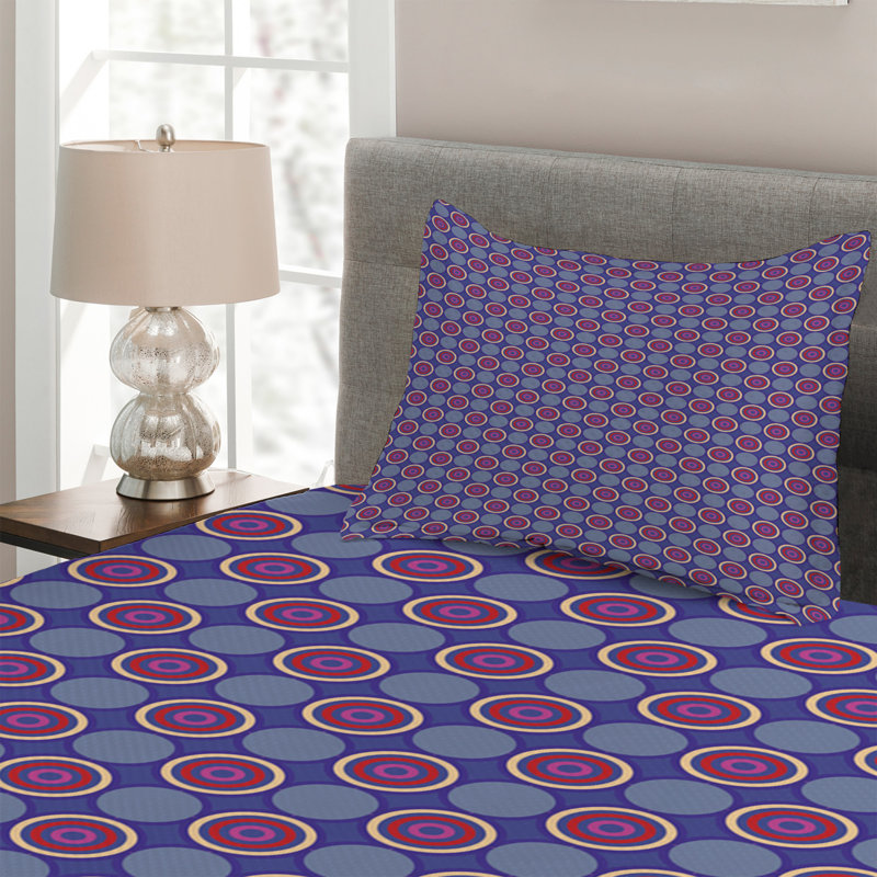 Modern & Contemporary Polyester Paisley Coverlet, Twin Bedspread + 1 Sham