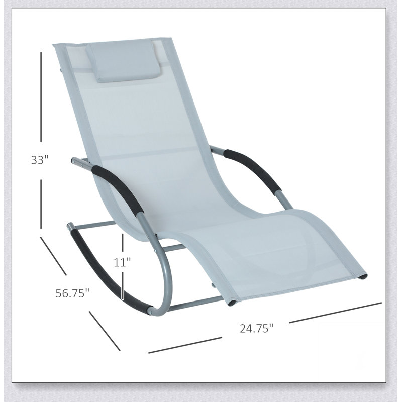 Chaise berçante inclinable Outsunny, Gris