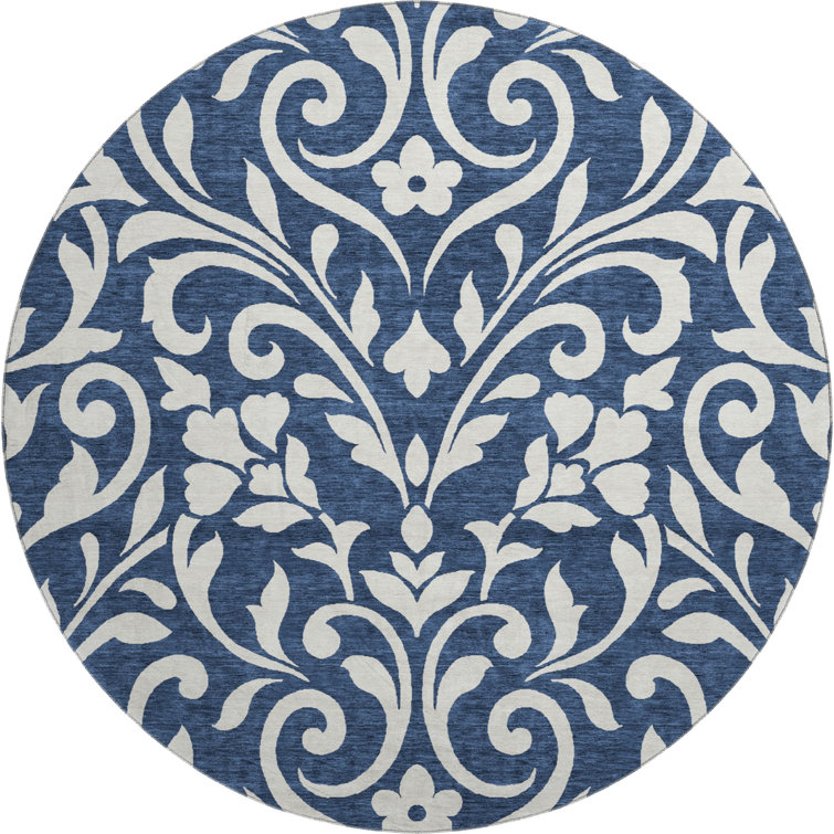 Premium Machine Washable Prisco Navy Rug