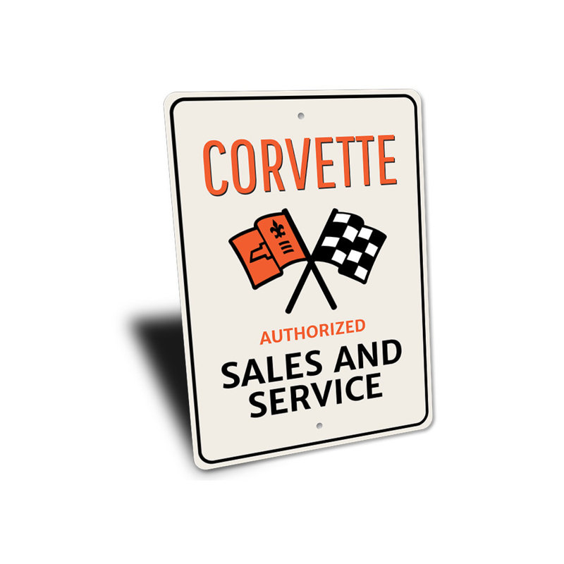 Enseigne en aluminium Corvette, H 18 po x l 12 po x P 0,06 po