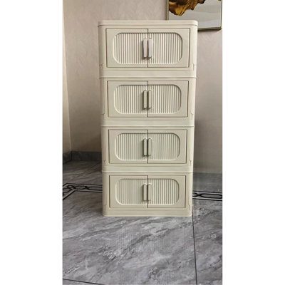 4 armoires de rangement pliantes blanches avec porte magnétique - 19,91 po x 12 po x 40,97 po pour la chambre à coucher, le salon, la cuisine, le dortoir étudiant en plastique, les roues, sans odeur 19,91 po et pour de multiples réglages