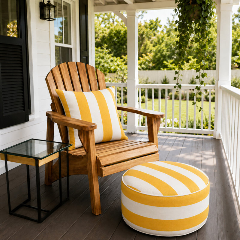 2 Pack Outdoor Inflatable Ottoman 21"x21"x9", Jaune