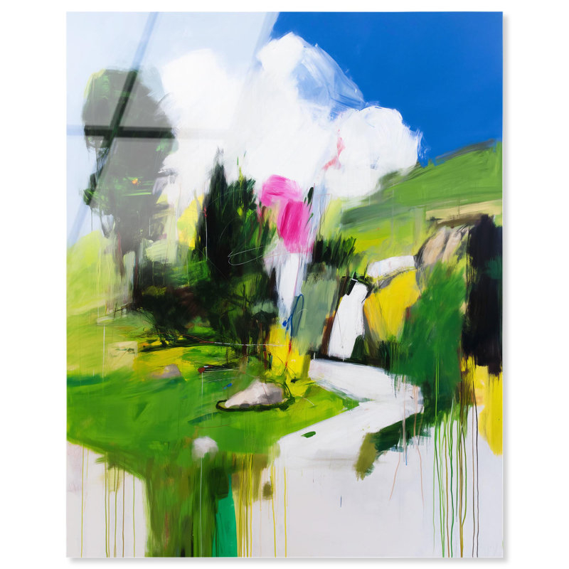 Art mural moderne en acrylique «Swiss Fields» par Art Remedy, prêt à être accroché, H 24 po x l 20 po