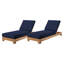 2 Pacific Teak Outdoor Chaise Loungers-1215461702