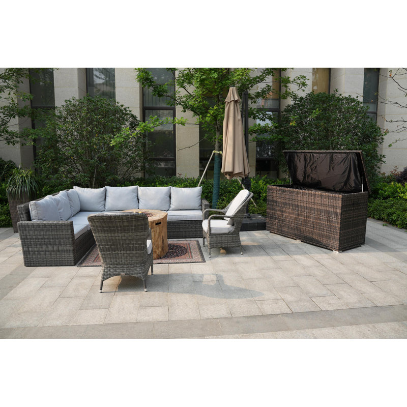 Ensemble de conversation pour 8 personnes avec coussins Charsity Wicker / Rattan