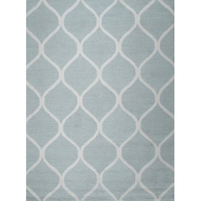 Tapis géométrique contemporain en laine touffeté à la main vert clair, élégant et durable pour les salons modernes, les chambres à coucher et les bureaux