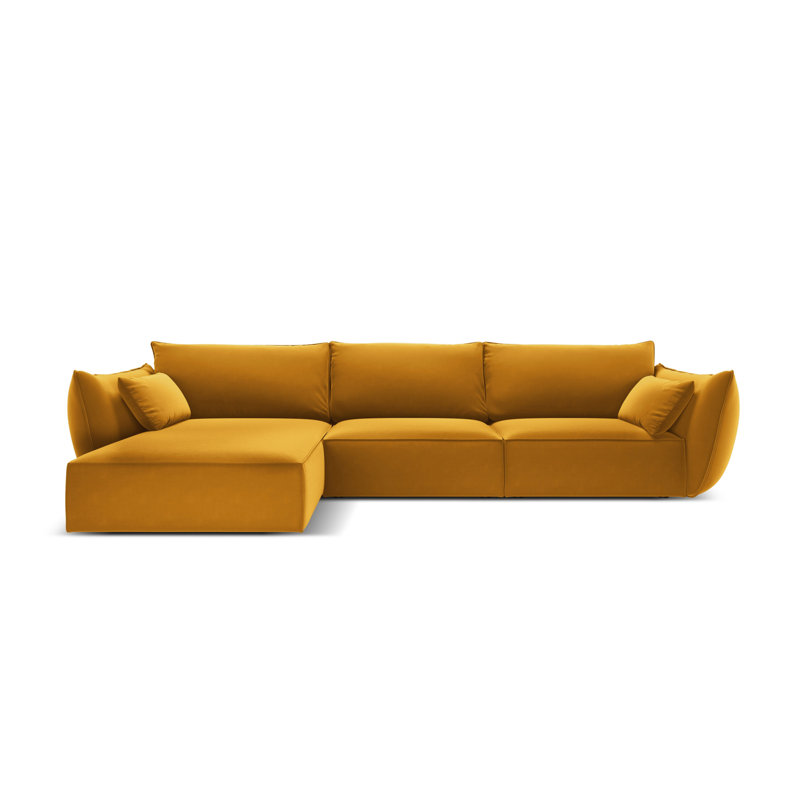 Adriona 4 Seater Corner Sofa , Yellow, Left Hand Facing