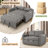 Shortridge 48.5"W 3-In-1 Convertible Linen Sleeper Sofa Bed Pull Out Couch Adjustable Backrest And Pillows-172112577