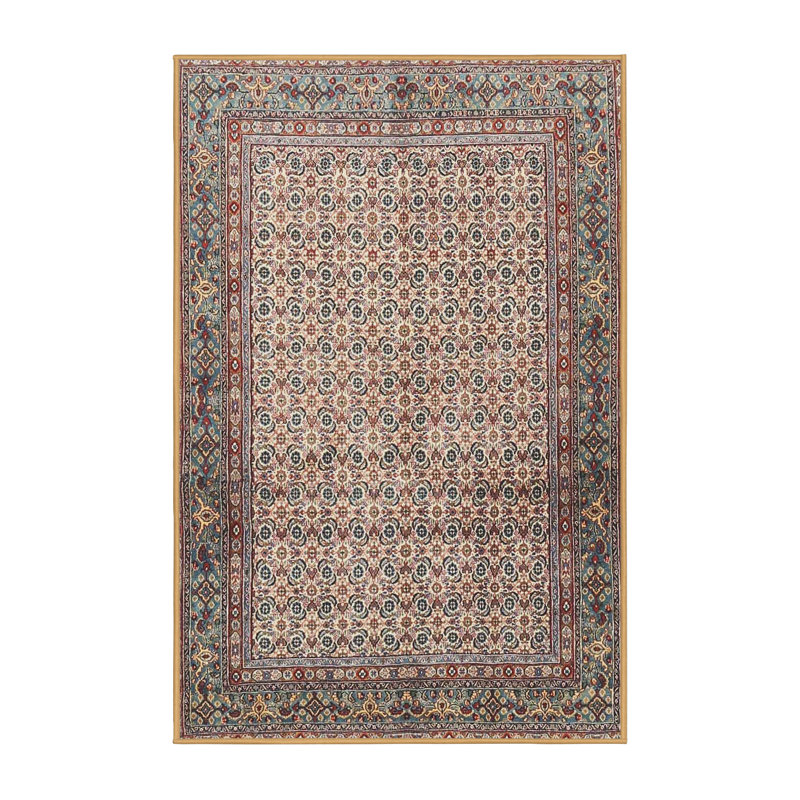 Tapis beige/noir traditionnel, Rectangle 5 pi x 7 pi