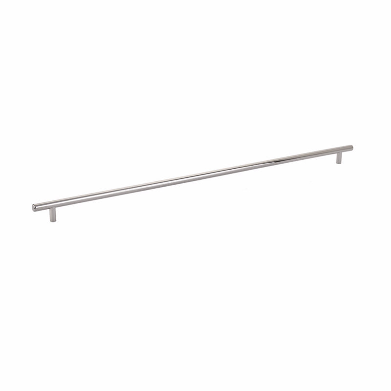 Poignée de meuble-bar Emtek 24 po centre à centre, laiton non laqué, Nickel poli, 24"