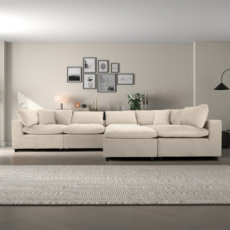 Canapé modulaire en velours Hayward