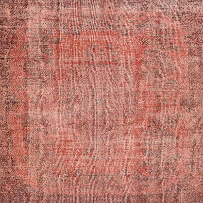 Tapis orange / gris en laine Abstract, Rond 4 pi