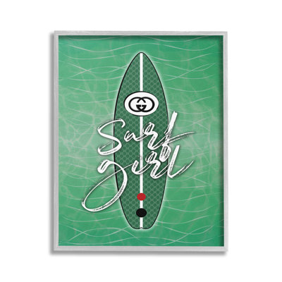 SurfGirlonGreenGicleeArtbyMartinaPavlova