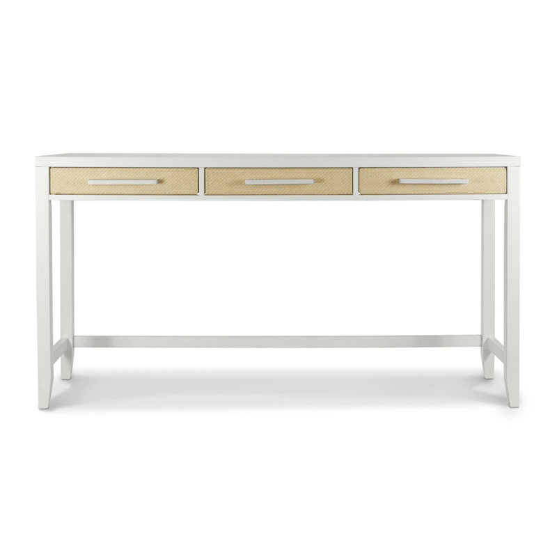 Miramar - Console à 3 tiroirs avec multiprise, port USB-A et USB-C - Finition sable et blanc éclatant
