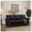 Ensemble de canapé modulaire en cuir PU noir avec rangement, mobilier de salon 5 places avec structure en bois massif et métal