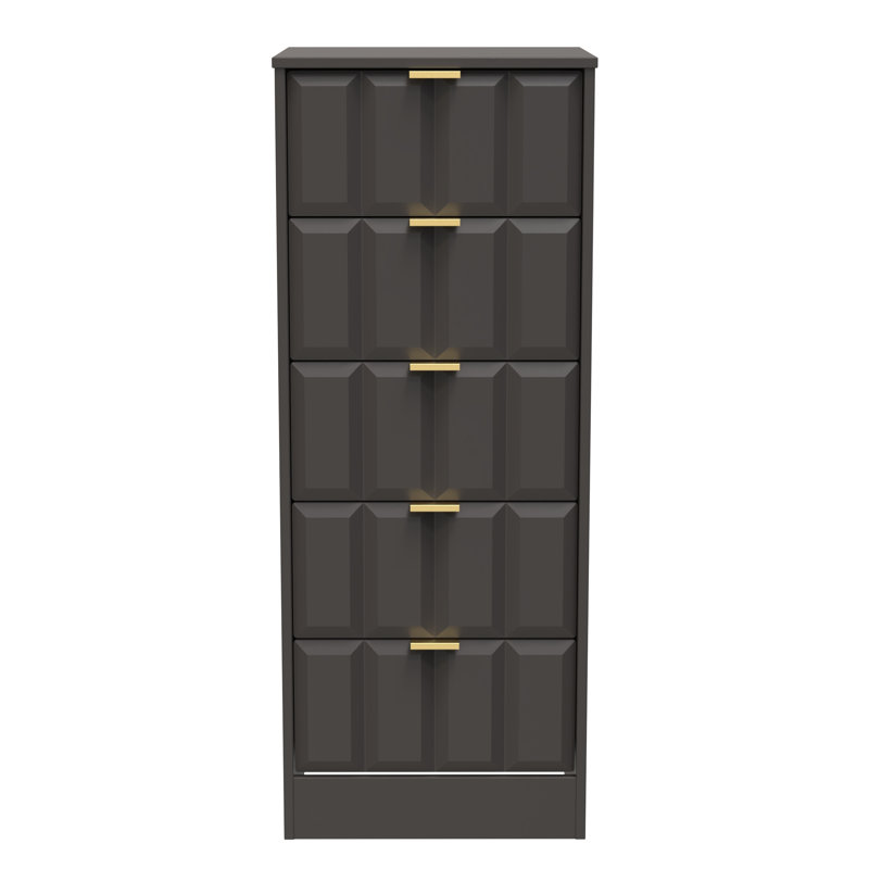 Arnesto 45cm W Manufactured Wood Bedside Table, Graphite Black