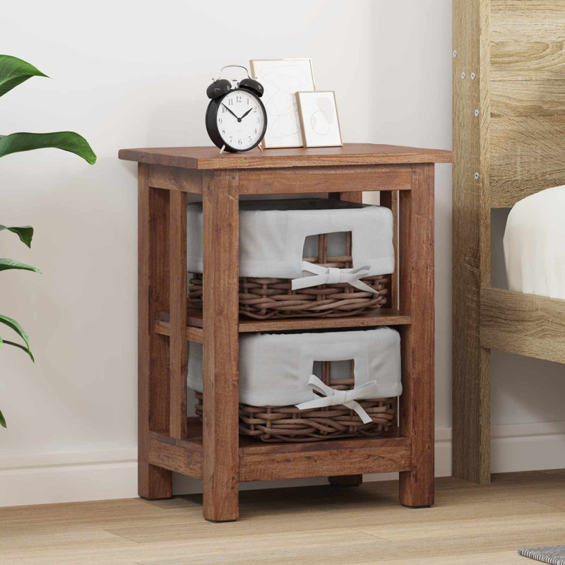 38cm W Solid Wood Bedside Table