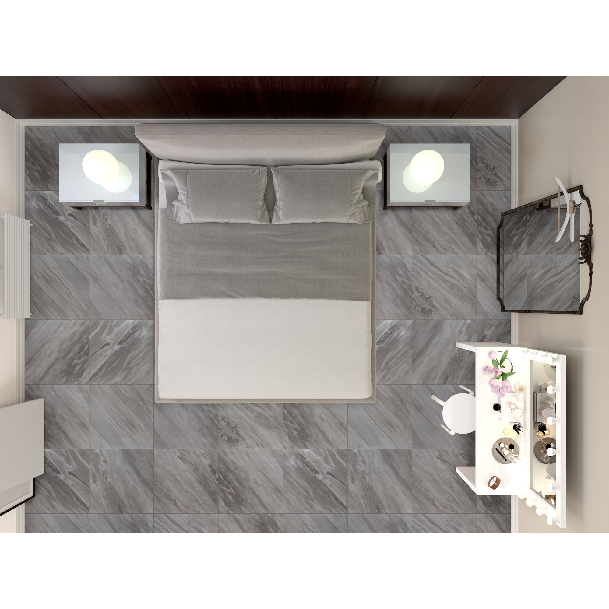 Ardena 24 in. x 24 in. Matte Porcelain Stone Look Floor and Wall Tile, Mist Nero