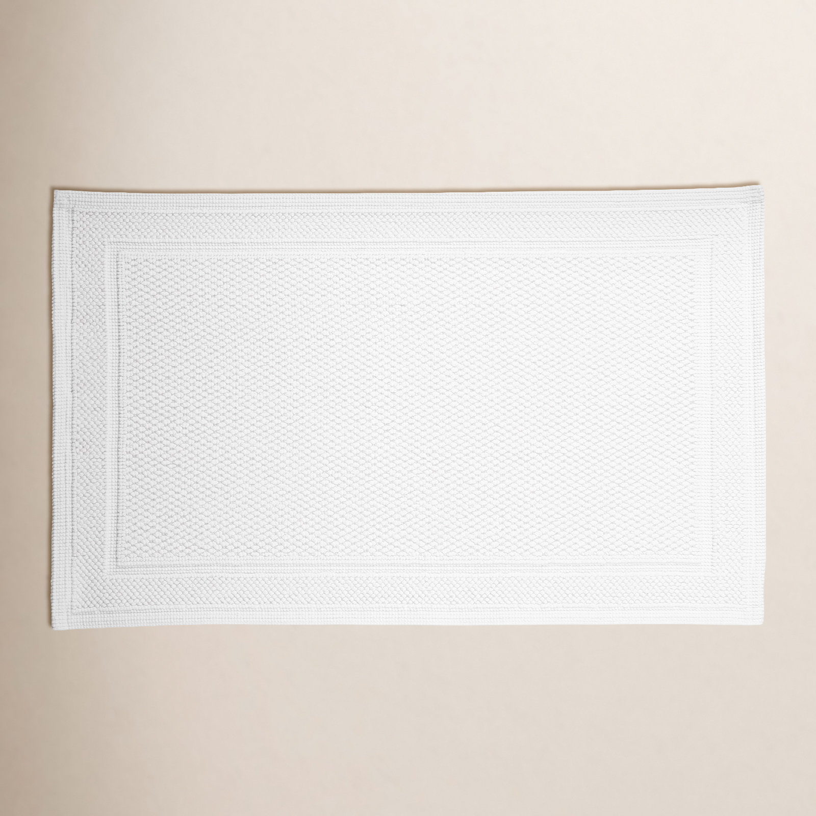 Tanglewood Cotton Non-Slip Bath Rug, White