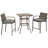 3 PCS Rattan Wicker Bar Set With Wood Grain Top Table And 2 Bar Stools