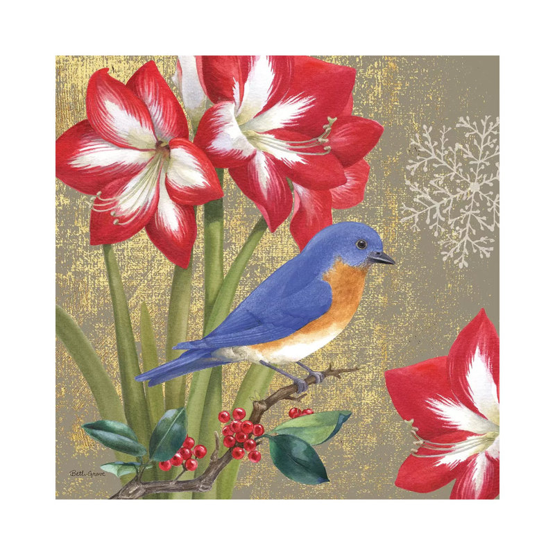 Winter Birds Bluebird Collage by Beth Grove - Wrapped Canvas Print, 45.72 cm H x 45.72 cm W x 1.91 cm D