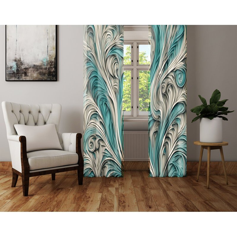 Paire de rideaux semi-transparents en polyester Arene, L 20 po x L 52 po