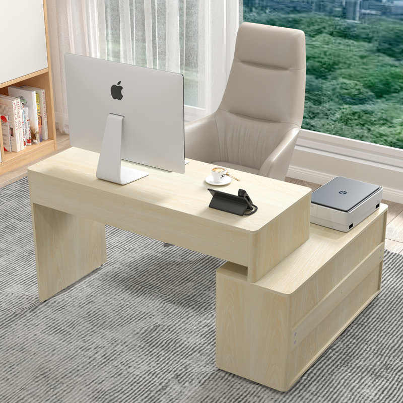 Larose L-Shaped Executive Desk - Modern Office Furniture