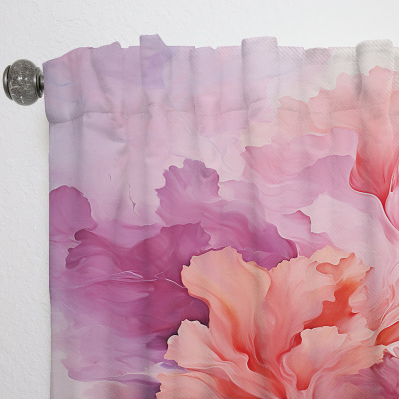 Akshay Pastel Dreamscapes - Rideau en velours moderne - obscurcissant - 1 panneau, L 52 po x L 84 po