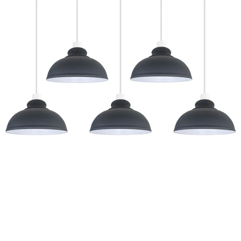 Trabelsi 17cm H Metal Dome Lamp Shade, Grey