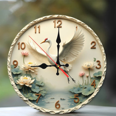 Elegant Crane Clock