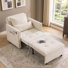 Canapé-lit rembourré rembourré et fauteuil-lit 3 en 1 avec coussins, poches de rangement et port USB pour salon, chambre d'amis ou bureau