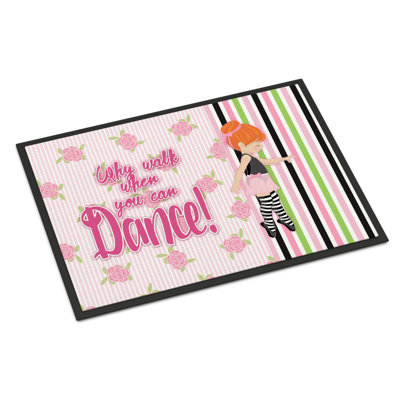 Tapis rose intérieur / extérieur rectangulaire en polyester tissé à la machine Fahmid