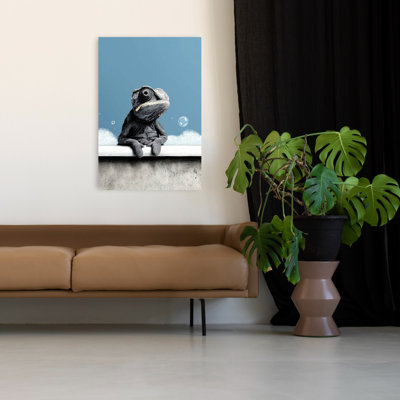 Chameleon Bubble Bath Contemporary Lizard Wall Art