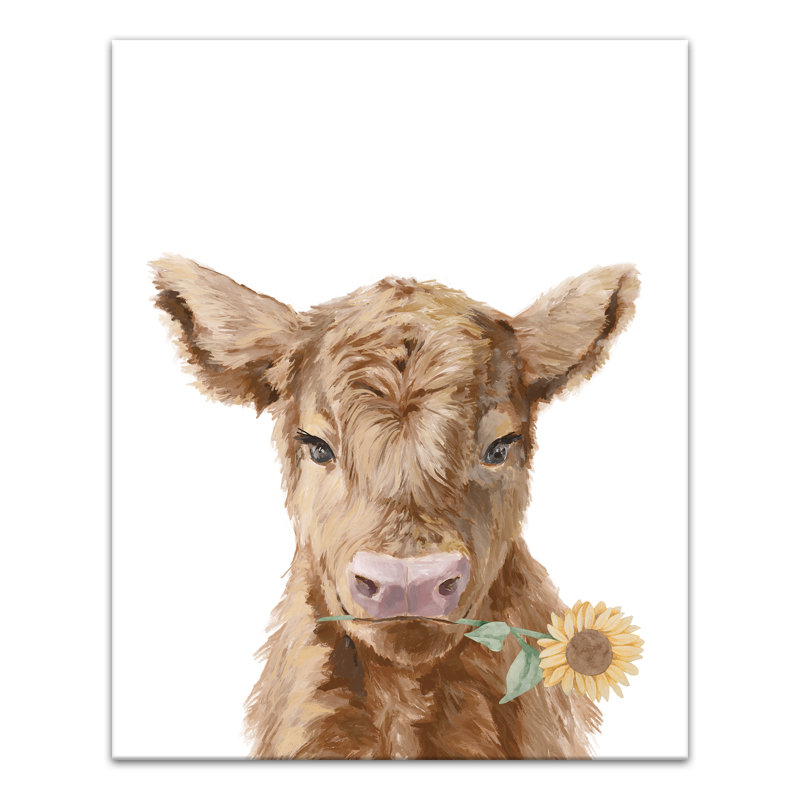 «Baby Highland Cow», reproduction sur toile, H 30 po x l 24 po