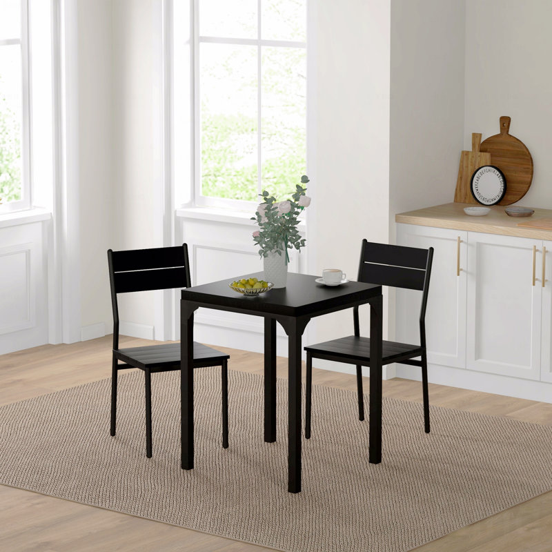 Ensemble de table de salle à manger 3 pièces pour 2 personnes, table de cuisine moderne et chaises, ensemble de table à manger pour coin-repas, petit espace, appartement, peu encombrant