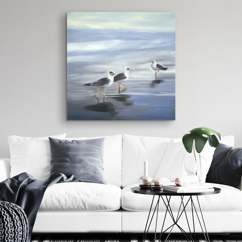Three gulls - 32"x32" art on canvas