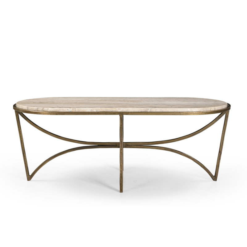 Furniture Classics Beale Gold Iron Marble Inlay Coffee Table