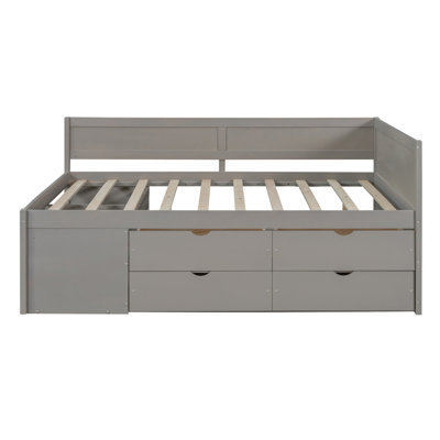 Full Size Daybed with Drawers and Shelves