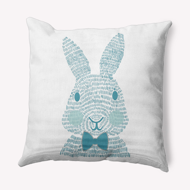 Housse et insert de coussin carré monochromes pour Pâques, 20 po x 20 po, Bleu explorateur