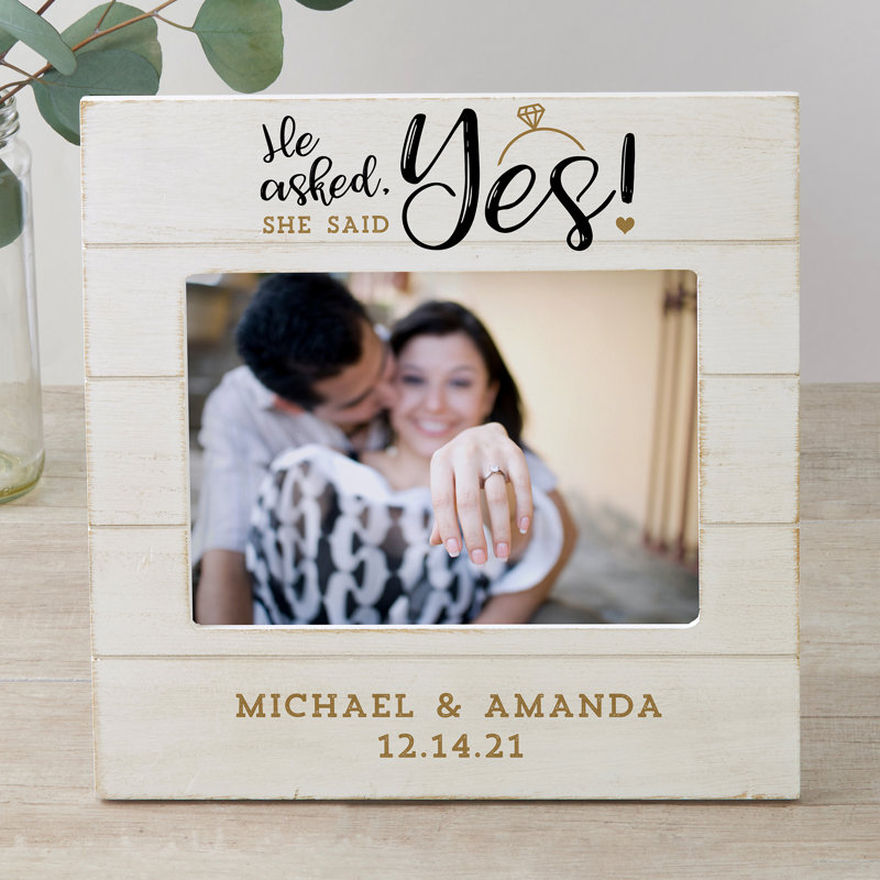 He Asked...Engagement Wood Matte Picture Frame, 5" x 7"