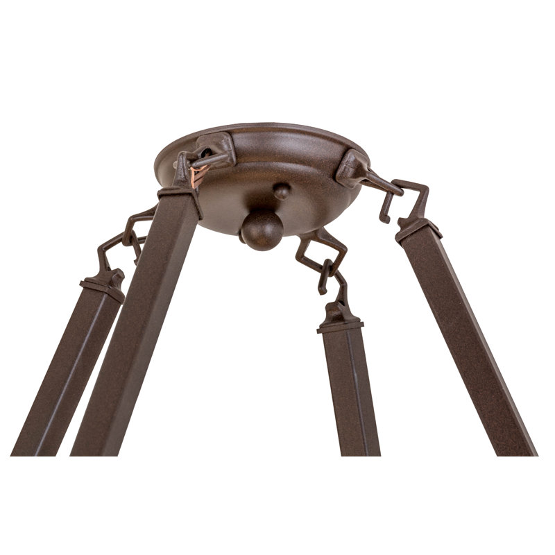 Cafe Noir Silver Mica 4-Light Drum Pendant for Indoor/Outdoor