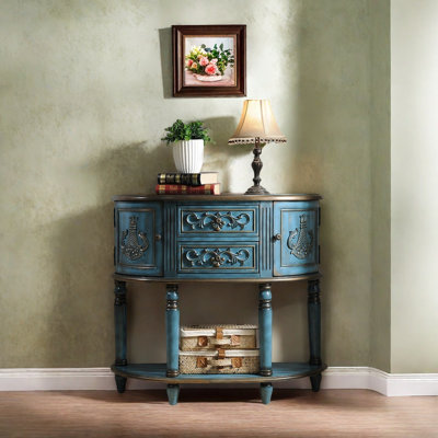 Table de couloir bleue