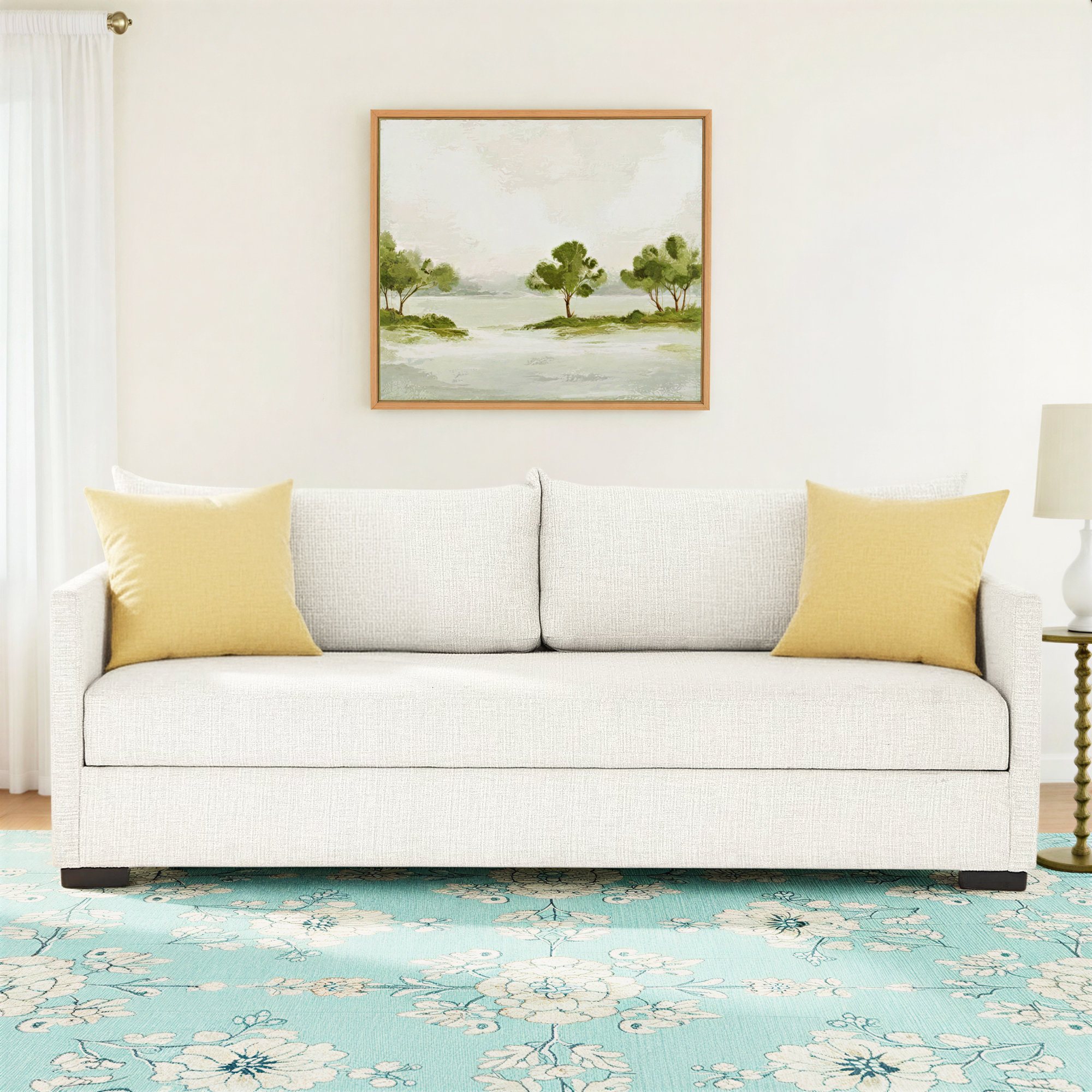 Cascade 86'' Upholstered, 34" H x 86" W x 42" D, Alameda Snow