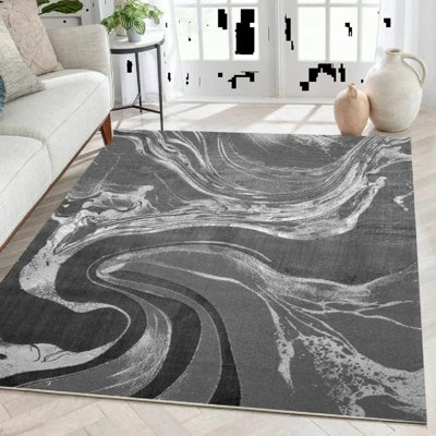 Abstract Flokati Area Rug