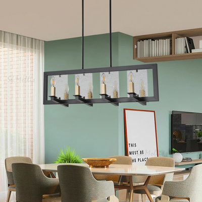 Luminaire suspendu noir mat 8 lumières Hoggan