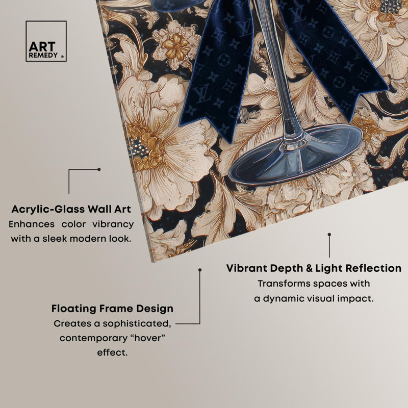 «Blue Velvet Martini Glam» par Art Remedy, H 15 po x l 10 po