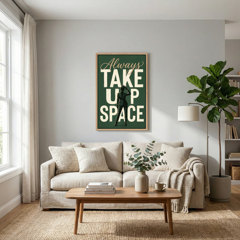 Ensemble d'une toile murale « Toujours prendre de la place », H 48 po x l 36 po, Naturel