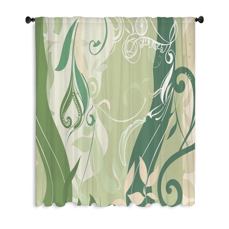 Rideau transparent en polyester Heimfried, L 50 po x L 96 po