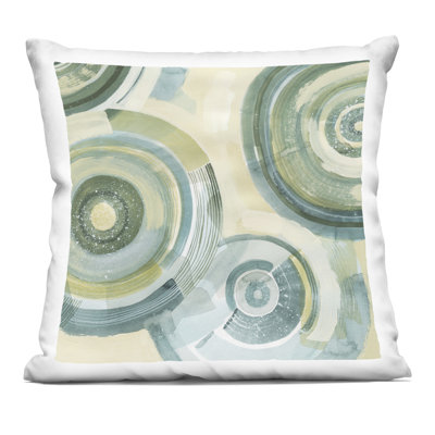 Yellow Passiflora Circles Decorative Printed Throw Pillow design by Grace Popp